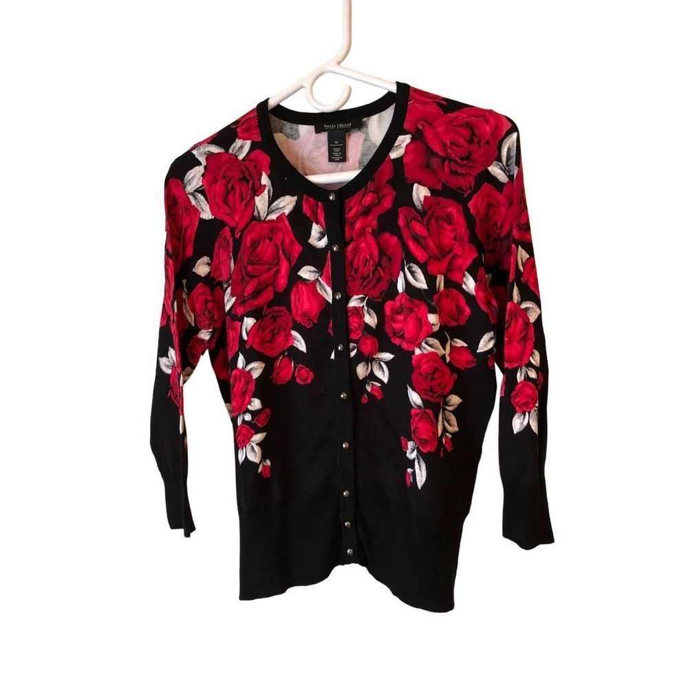 WHBM Rose 🌹 Sweater Cardigan M